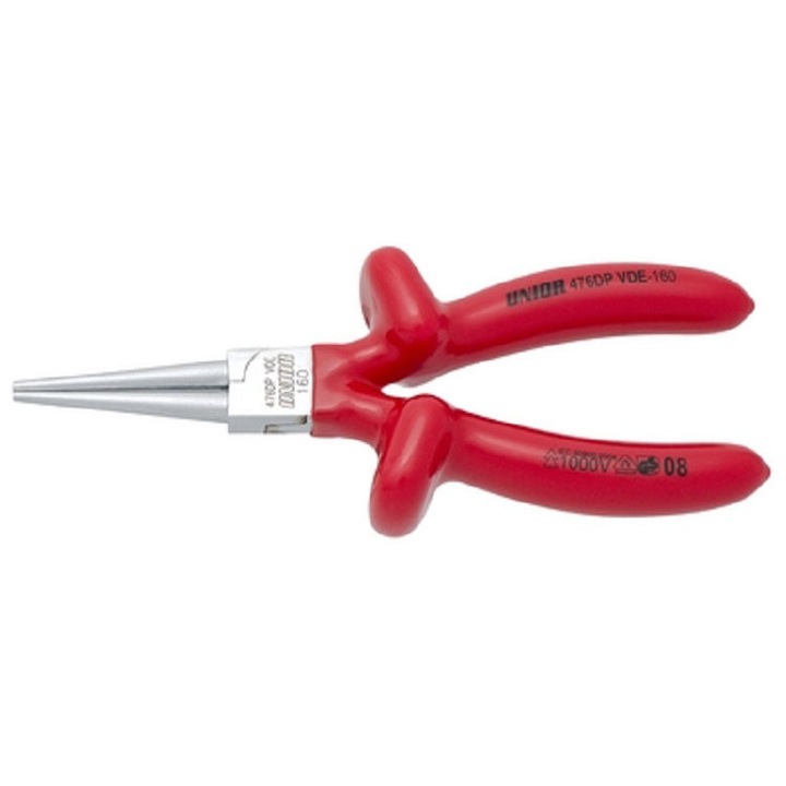 Szigetelt kerek csőrű fogó Unior ,140mm