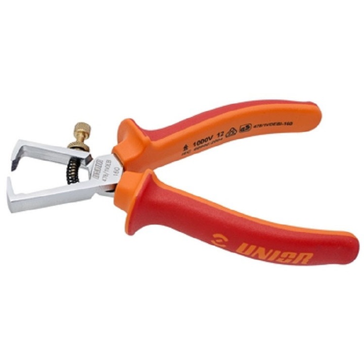 Szigetelt vezeték-csupaszító fogó Unior ,160mm