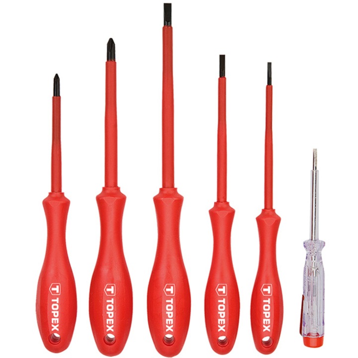 Csavarhúzó készlet + fáziscsruza 1000V, szigetelt, 6db