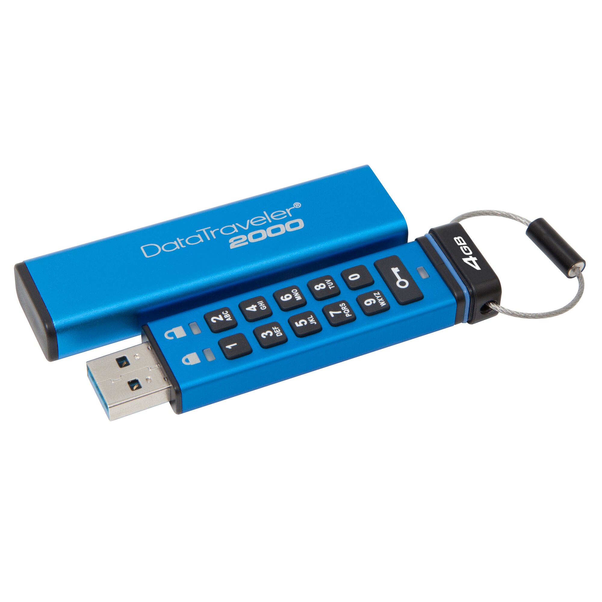 Memorie USB Kingston DataTraveler 2000 256bit AES Hardware Encrypted, 4 GB, USB 3.0