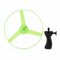 Jucarie Disc Zburator, Distractiv pentru Copii, Flippy, Aruncator Manual din Plastic, cu Lumini, Verde