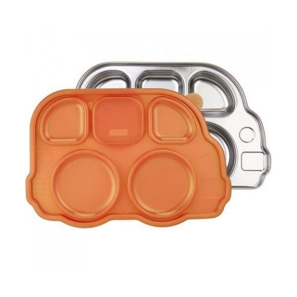 Tavita compartimentata cu capac - Din Din Smart Bus Platter - Innobaby - Orange