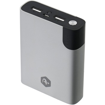 Acumulator extern A+, 10000mAh, dual USB port, Gri Acumulator extern A+, 10000mAh, dual USB port, Gri