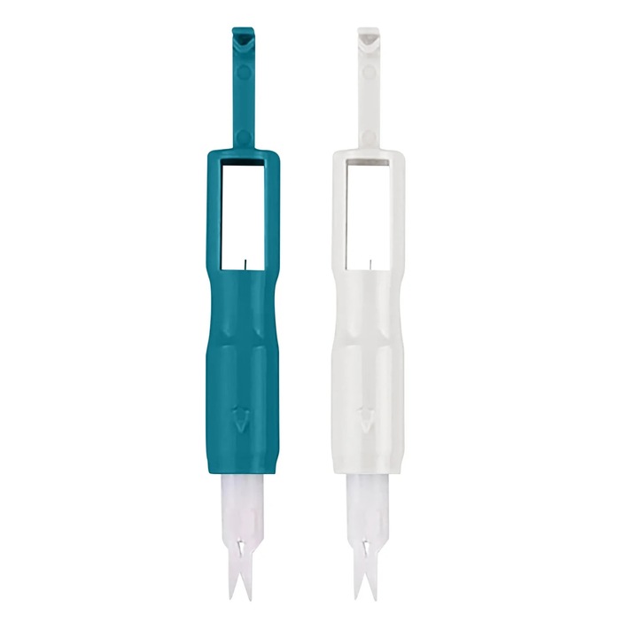 Set 2 accesorii cusut YANYXR, plastic metal, alb-albastru, 7.5x1x1cm