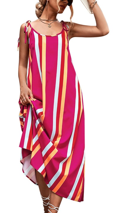 Rochie maxi dama multicolor poliester casual