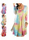 Rochie lunga casual multicolor poliester maneca lunga croiala lejera
