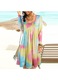 Rochie lunga casual multicolor poliester maneca lunga croiala lejera