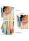 Rochie lunga casual multicolor poliester maneca lunga croiala lejera