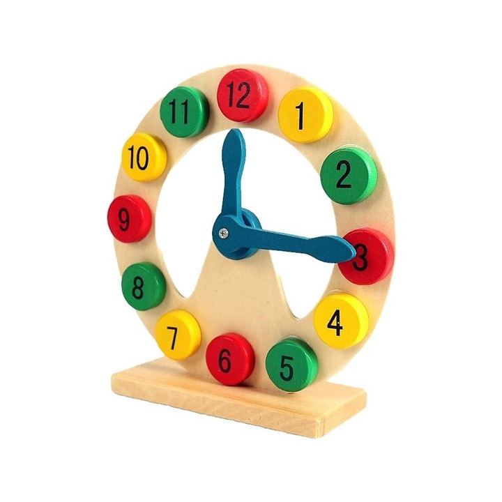 Ceas educativ din lemn pentru copii