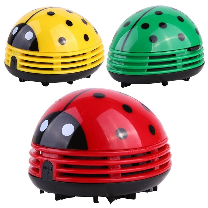 Aspirator mini de masa, model buburuza, portabil, multicolor, dimensiuni mici