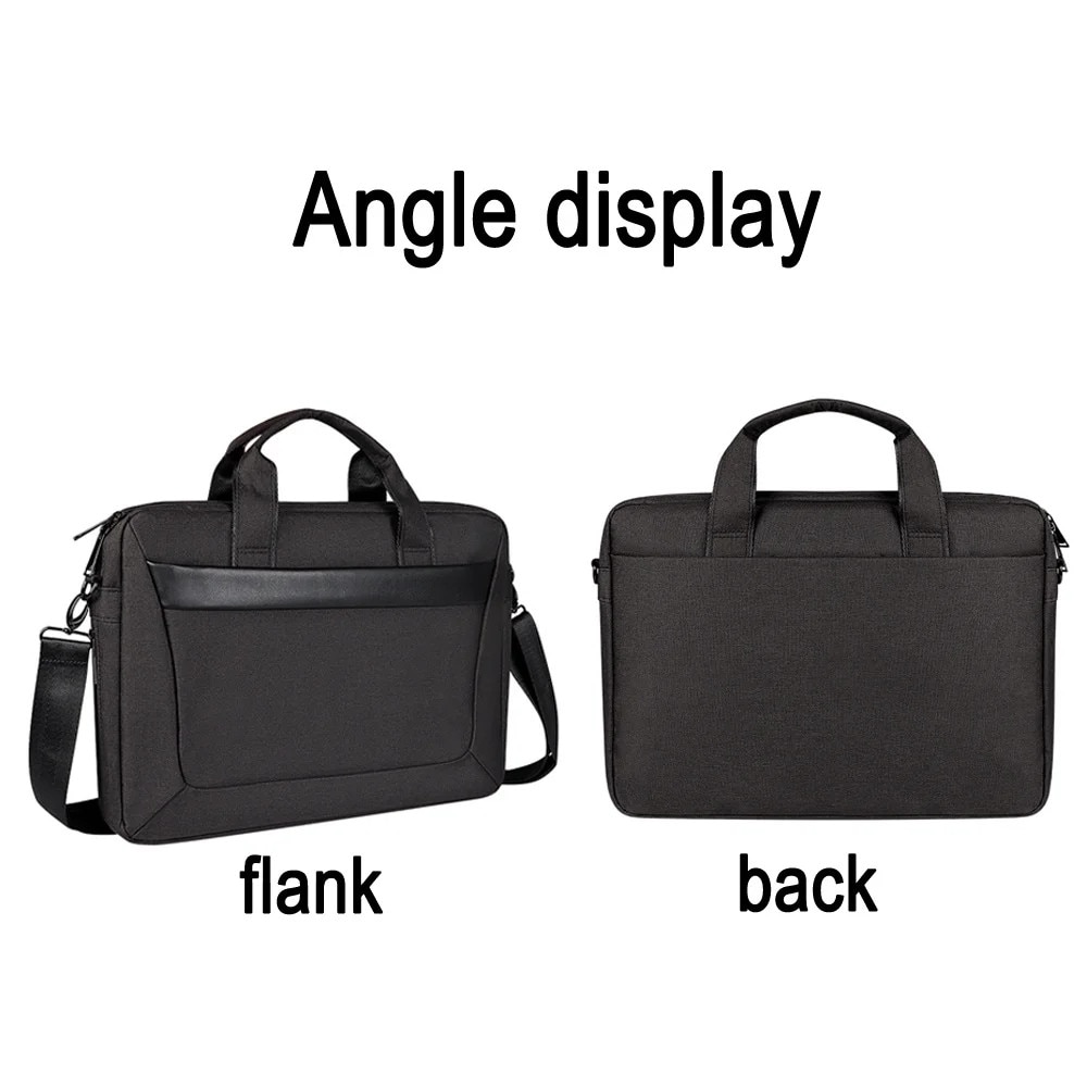 YANYXR, geanta pentru laptop din poliester captusita, extensibila cu fermoar, cu curea de umar si manere, Negru, 13.3 inch (BCS3230639)