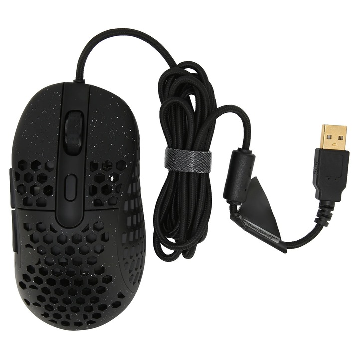 YANYXR N1 ergonomikus RGB fekete USB gamer egér állítható DPI-vel