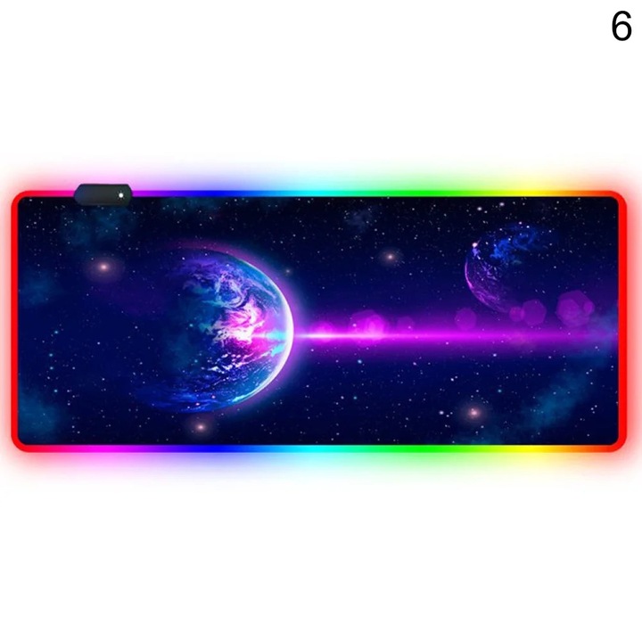 Mousepad gaming YANYXR RGB LED antiderapant 30x80cm