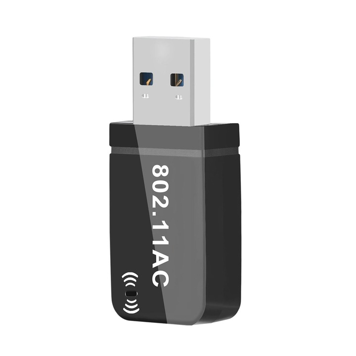 YANYXR AC 1300Mbps kétsávos Wi-Fi adapter, fekete, 4.2x1.9x0.8cm