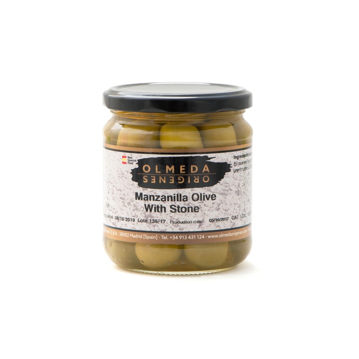 Masline verzi bio cu sambure-Manzanilla 360gr