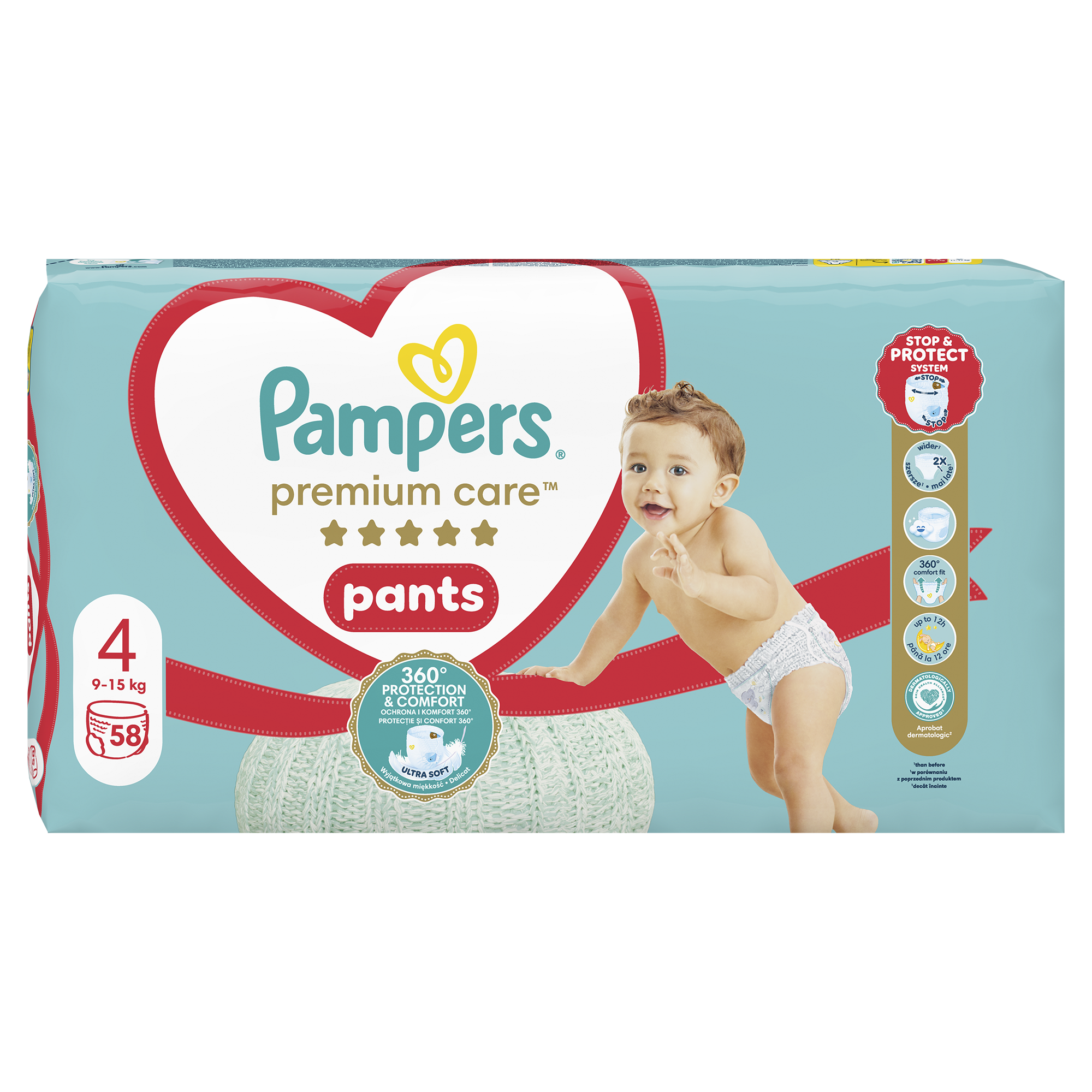 Пелени-гащички Pampers Premium Care Pants Mega Box, Размер 4, 9-15