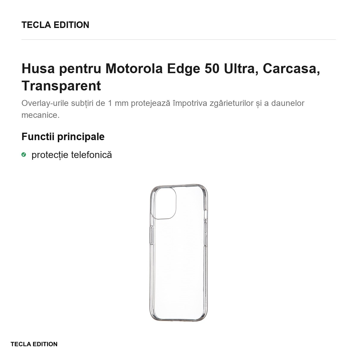 Husa Slim 1 mm pentru Motorola Edge 50 Ultra, Carcasa, Transparent
