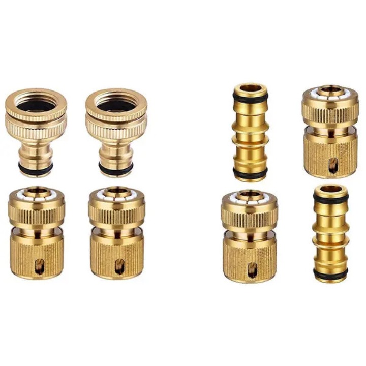 Set conectori furtun gradina 1/2 si 3/4 inch cuplare rapida cupru 8 piese