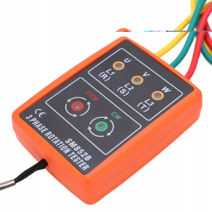 Tester secventa faze SM852B, verificator rotatie 3 faze AC (CW/CCW), portocaliu