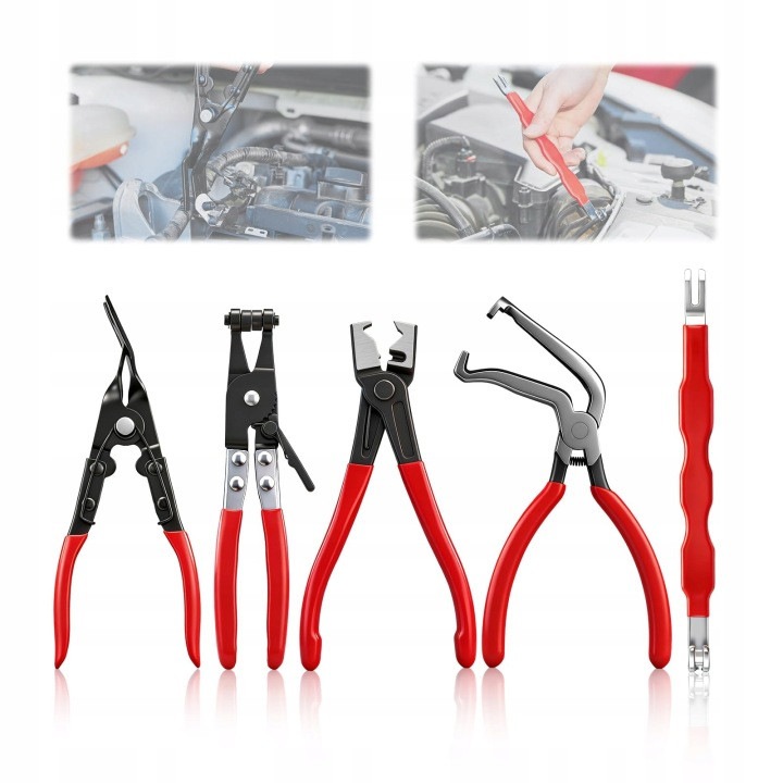 Set de clesti pentru indepartarea conectorilor electrici si a colierelor de cablu auto