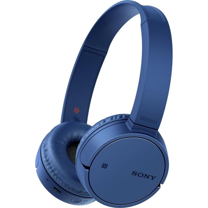 Casti On Ear Sony WH-CH500L, Wireless, Bluetooth, Albastru