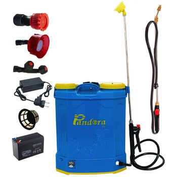 Set Pompa stropit electrica Pandora 20 Litri + Lance extensibila 2.8m, 4 Bar, model nou + regulator presiune, vermorel cu baterie Set Pompa stropit electrica Pandora 20 Litri + Lance extensibila 2.8m, 4 Bar, model nou + regulator presiune, vermorel cu baterie