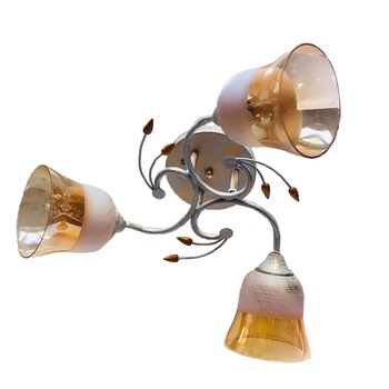 Lustra DC 8152/3, schelet maroniu inchis, brate reglabile, 3*e27, abajur alb-transparent Lustra DC 8152/3, schelet maroniu inchis, brate reglabile, 3*e27, abajur alb-transparent
