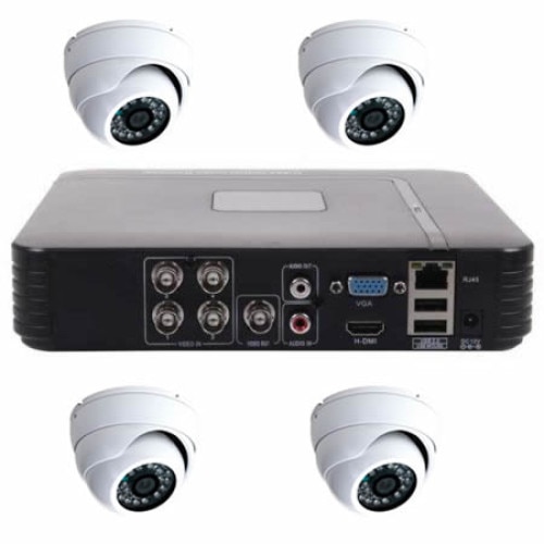 Kit de supraveghere EvoSafe HD 720 P cu 4 camere de interior, distanta infrarosu 20 m