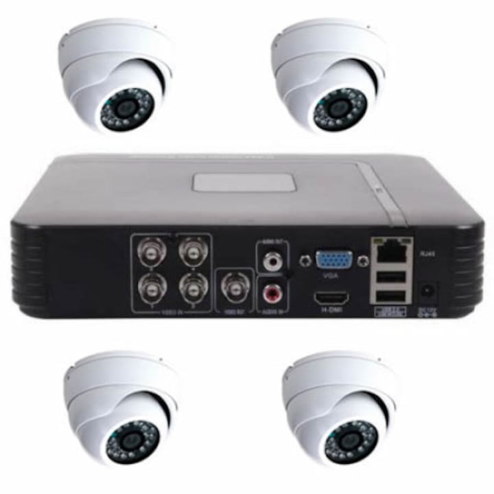 Kit supraveghere video PNI House POE154 5MP - NVR si 4 camere exterior