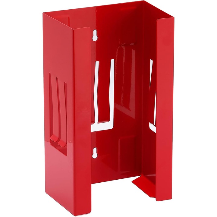 Mágneses kesztyűtartó Carmdering EMAG-FP20260801-1878, festett fém, falra szerelhető kulcslyukakkal, piros, 25,4 x 15 x 9,7 cm, 1 db