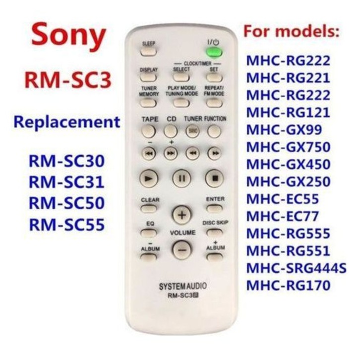 Set telecomenzi RM-SC3 pentru sistem audio Sony MHC-RG221 RG222