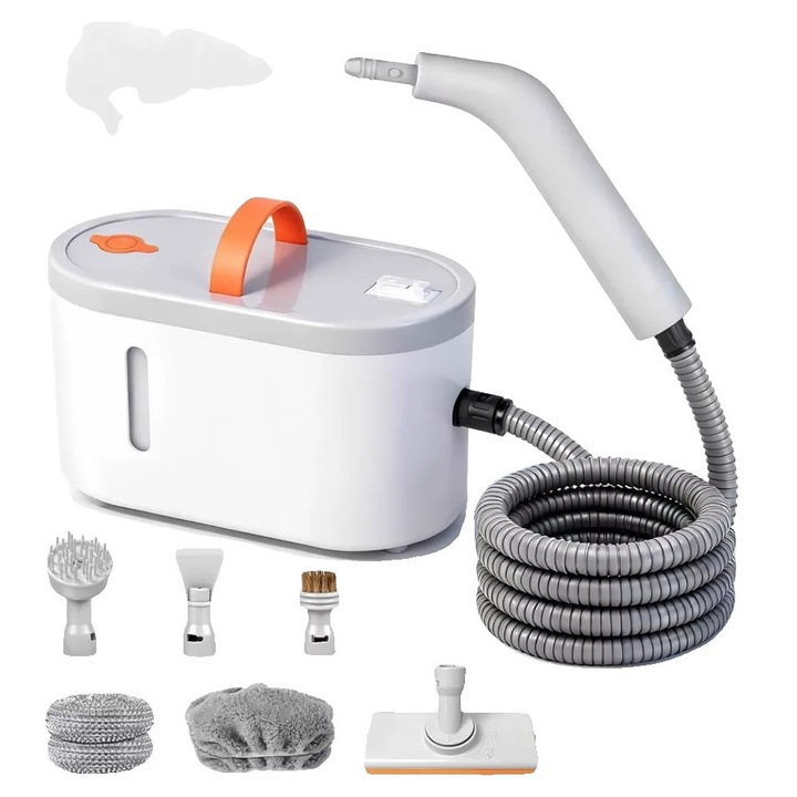 Aparat de curatat cu abur portabil 1200W, 24x12.5x13cm, 750ml, alb