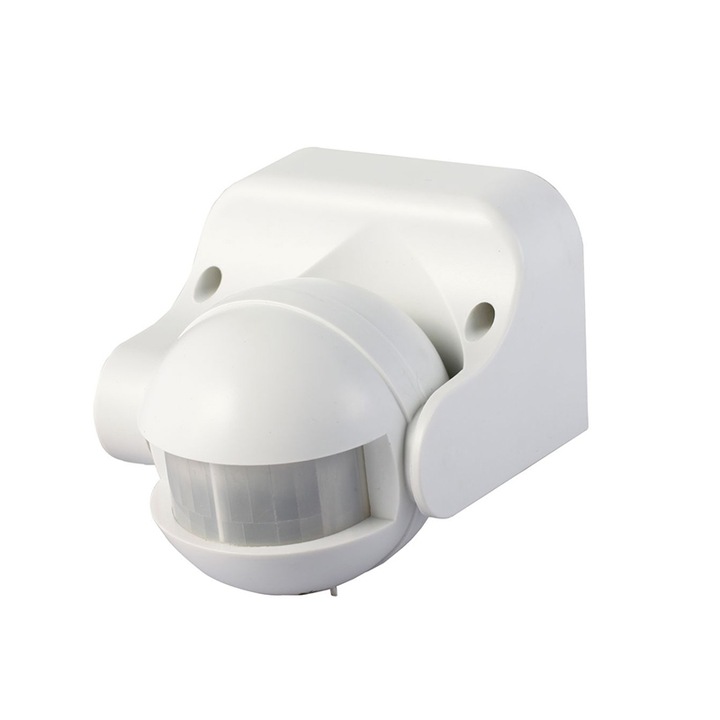 Anco Mozgásérzékelő 180 fokos, függőlegesen állítható, 1200W, maximum 12m, IP44, Fehér