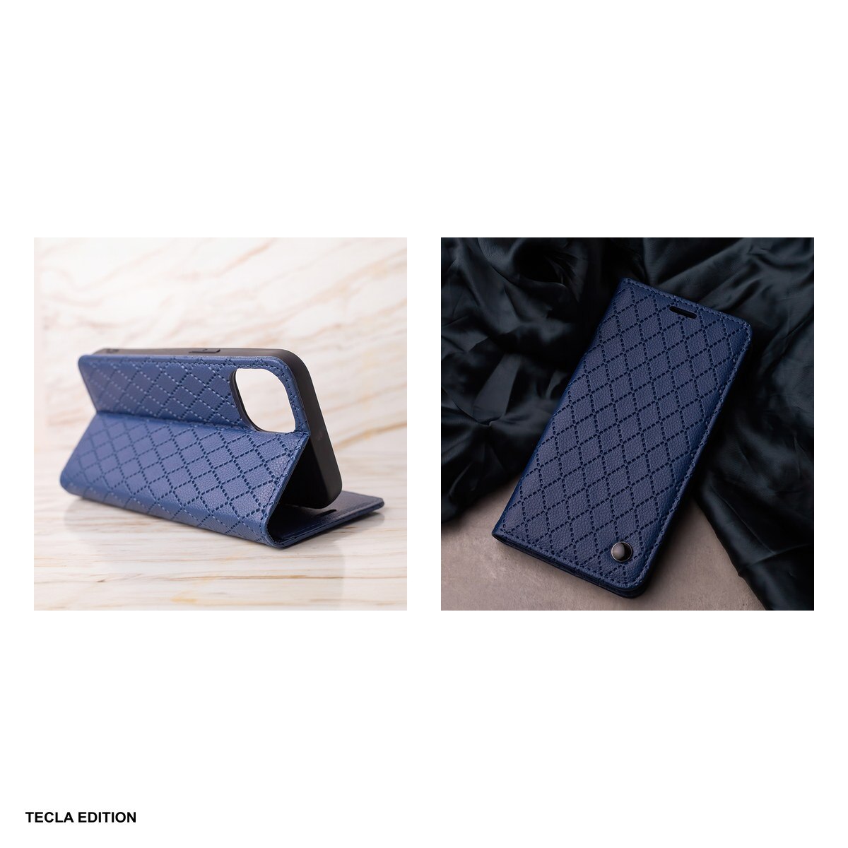 Husa Smart Caro pentru Apple iPhone 16e, iPhone 17e, tip carte cu inchidere magnetica, Albastru