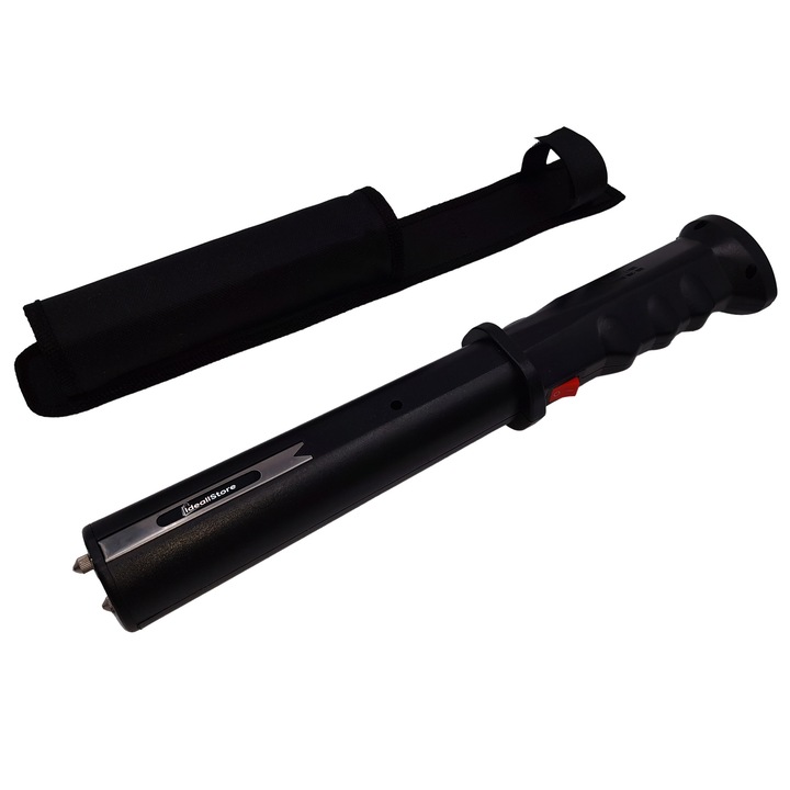 Baston cu electrosoc si lanterna IdeallStore®. Unit TW-809, plastic, 33.5 cm, negru, husa inclusa