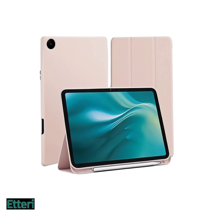 Husa Etteri Tab 11 pentru Samsung Galaxy Tab A9+, Carcasa magnetica, Roz