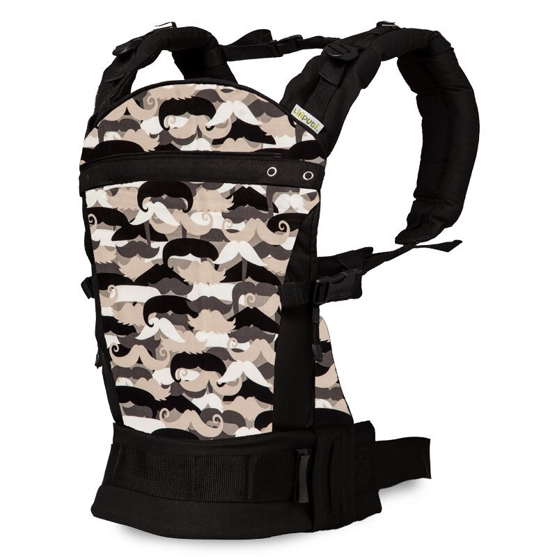 Marsupiu SSC Liliputi Rainbow line, Moustache, negru
