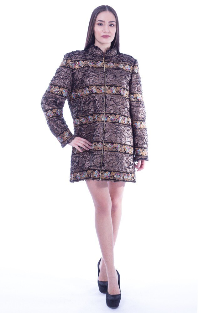 Jacheta maro blanita ecologica cu dantela AV-125E