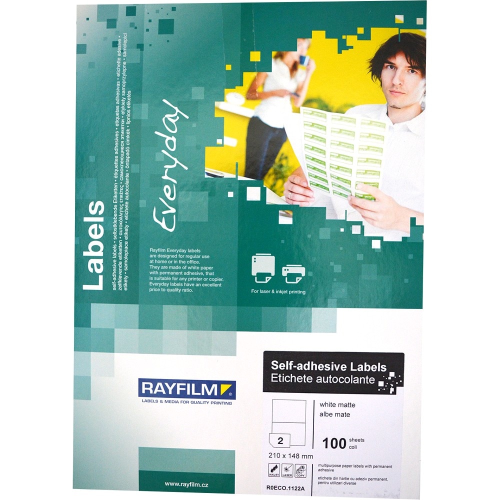 Etichete autoadezive 210x148mm 2buc/A4 100/top Rayfilm