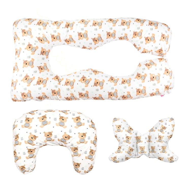 Комплект от 3 възглавници за бременни и кърмене BabyUniverse U 130x70cm многоцветни
