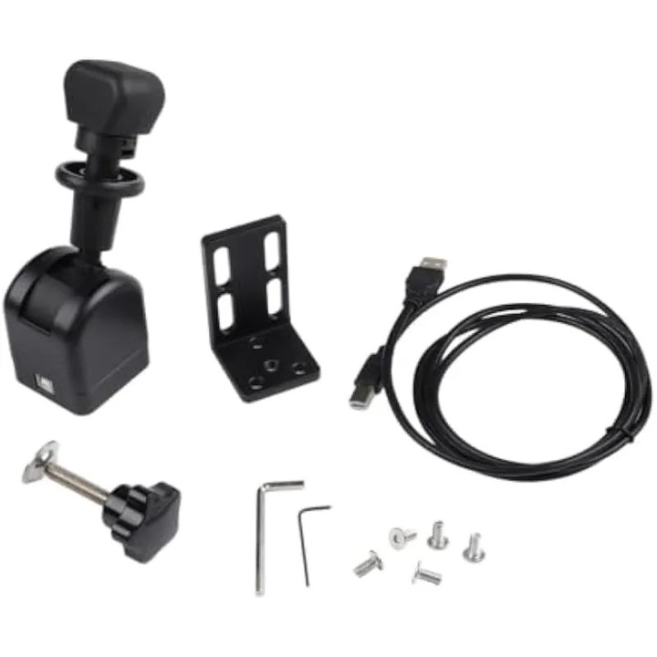 USB 14-bites kézifék, acél, fekete, 2m, állítható, PC-hez