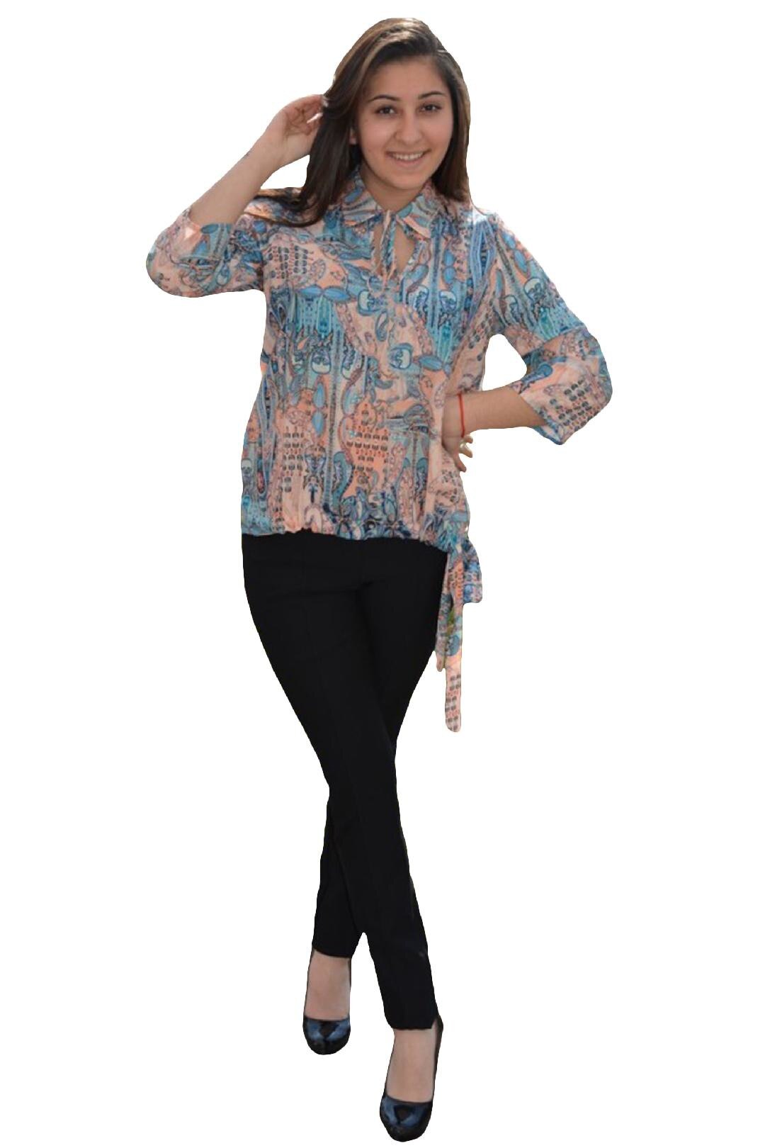 Bluza oversize cu maneca trei-sferturi, D&J Exclusive, Portocaliu