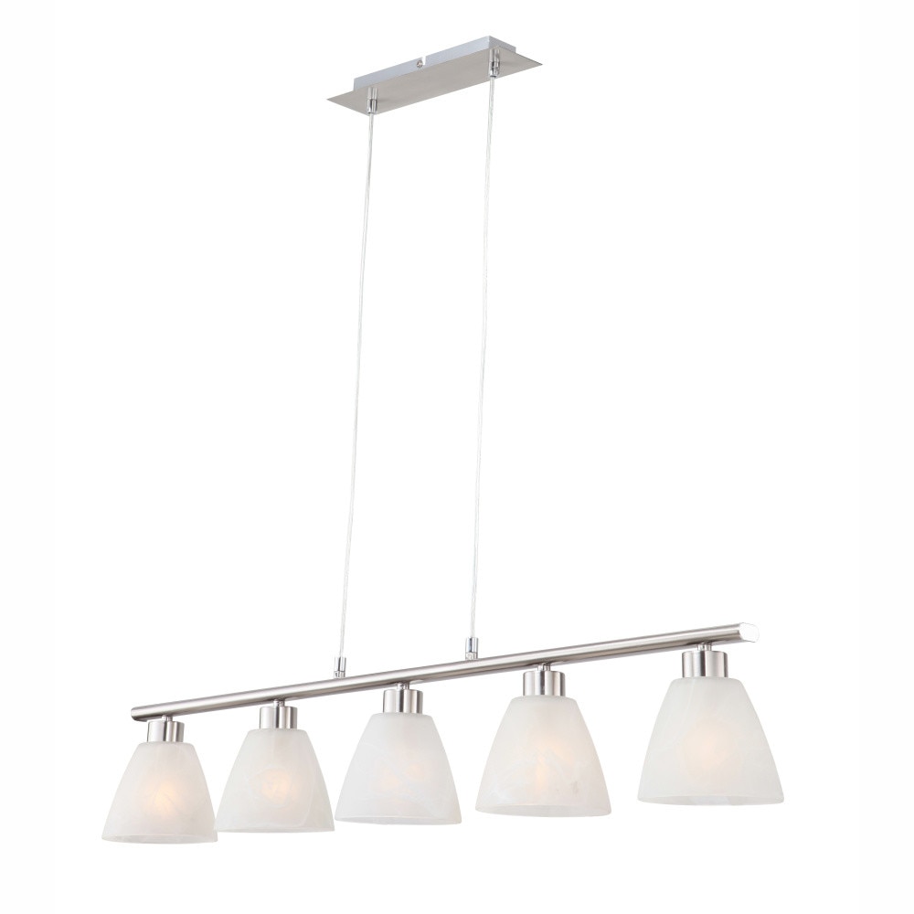 Lustra suspendata ILLIMANI LP-31384-4, 5 x E14, 40W, 230V, Nichel, Mat, Alb