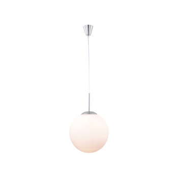 Pendul din nichel mat, Globo, 1583, Bila din sticla, 200 x 1800 mm, 1xE27, 60W 230V, Alb/Argintiu Pendul din nichel mat, Globo, 1583, Bila din sticla, 200 x 1800 mm, 1xE27, 60W 230V, Alb/Argintiu