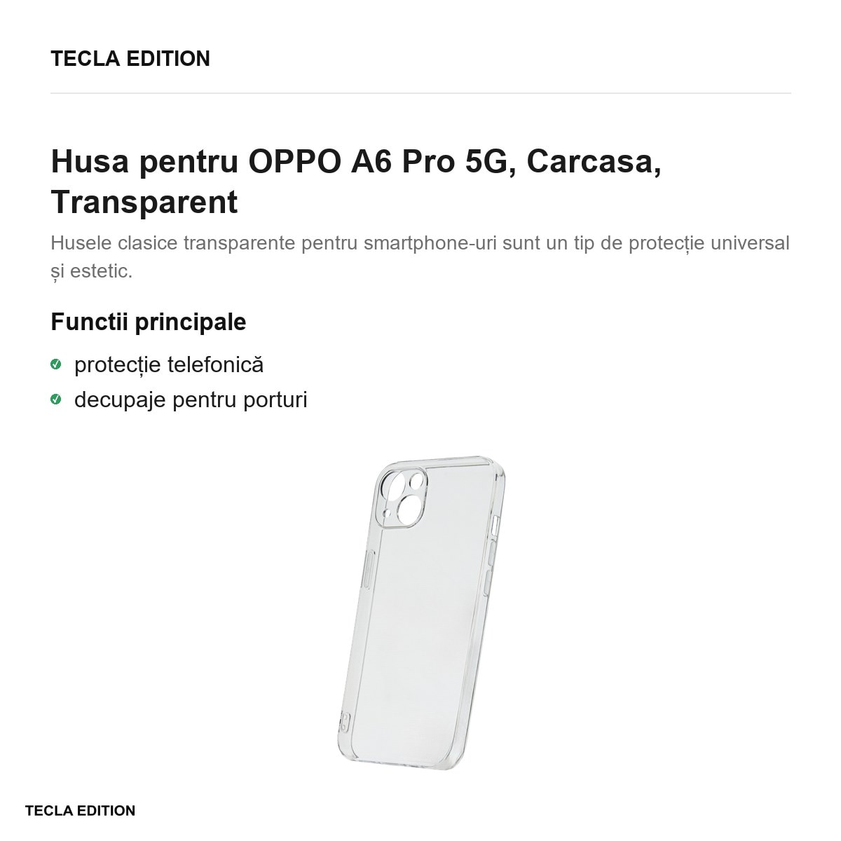 Husa Slim 2 mm pentru OPPO A6 Pro 5G, Carcasa, Transparent