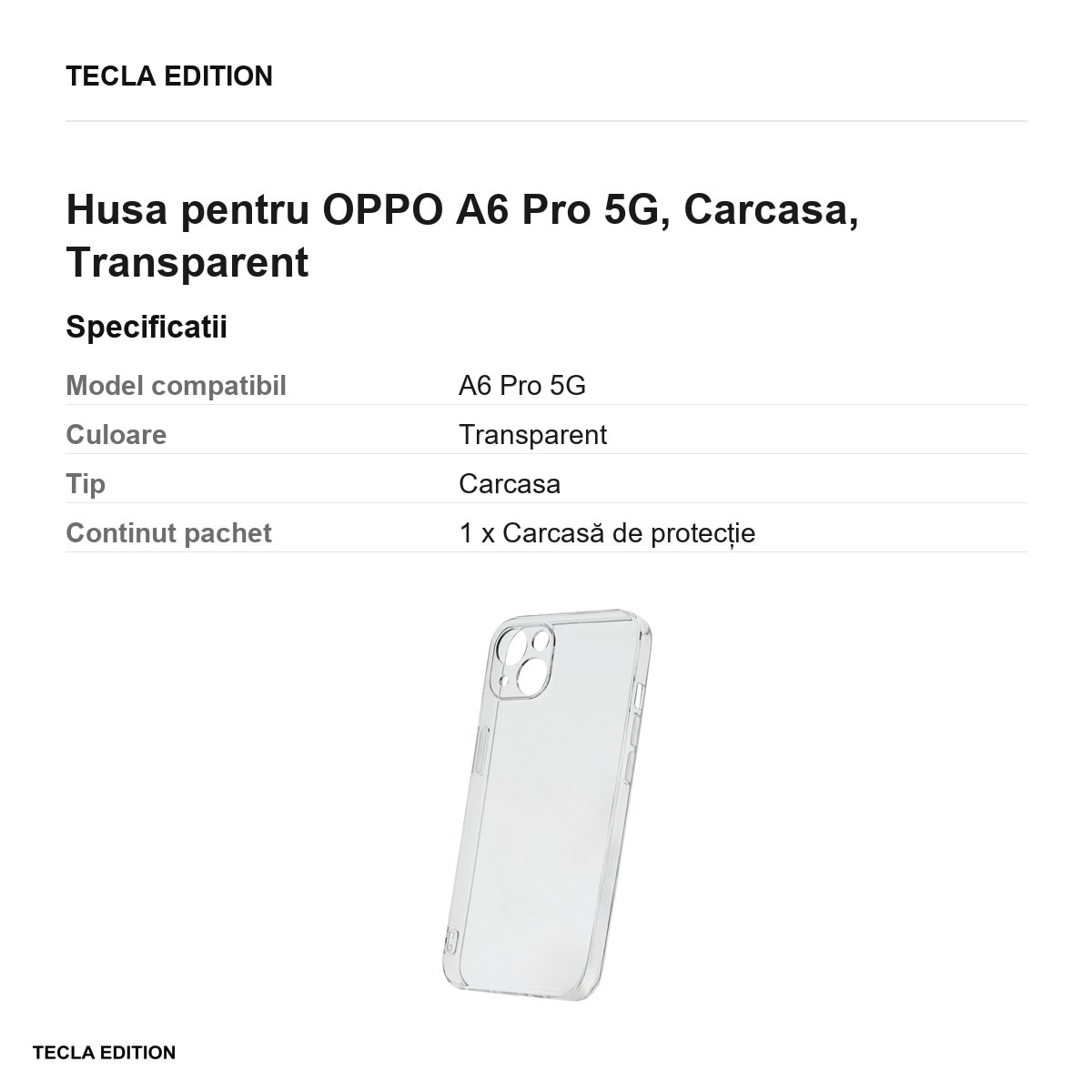 Husa Slim 2 mm pentru OPPO A6 Pro 5G, Carcasa, Transparent