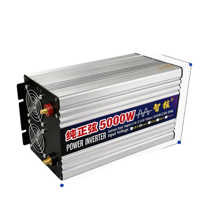 Tiszta szinuszos inverter 5000W 24V 220V 27x15x7.5cm