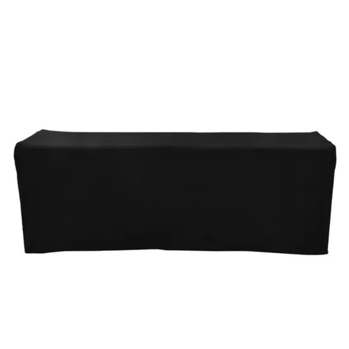 Fekete téglalap alakú asztalterítő 183x76x76cm, gyűrődésálló és mosható