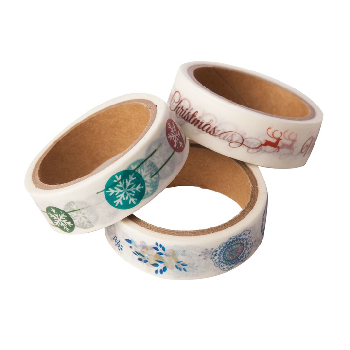 Set banda adeziva decorativa Kunst Craciun 15 mm x 5 m