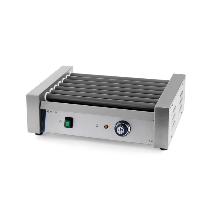 Grill rola pentru carnati, 9 role latime 42 cm,, 940 W, role cu strat anti-aderent, corp inox, Hendi